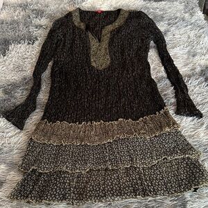 Derhy Black Paisley Dress